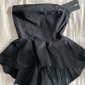 Black peplum top NWT